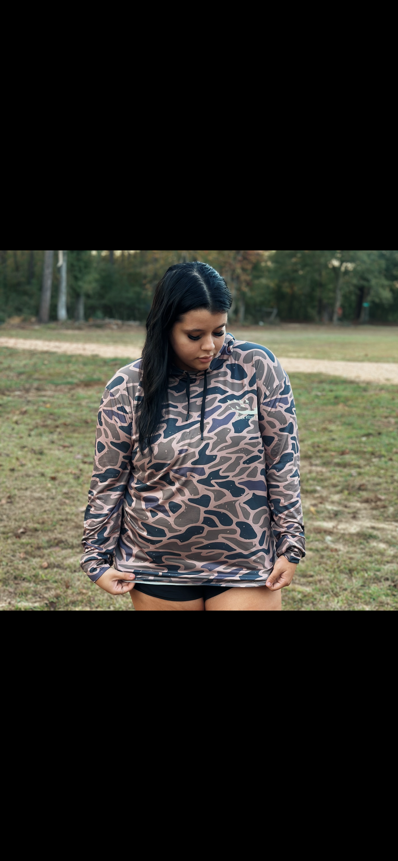 Men's Brown Camo long Sleeve with hoodie